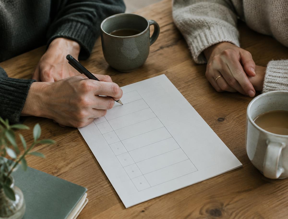 Een rustig planningsmoment aan tafel