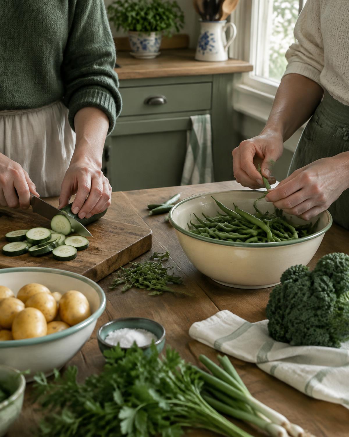 Twee mensen koken samen in een keuken